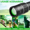 16x52 HD Portable Green Film Monocular Telescope,For Birdwatching Hiking Concert Photography Powerful Long Range Spyglass 5