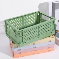 Plastic Foldable Storage Crate Folding Box Basket Stackable Cute Makeup Jewellery Toys Boxes for Storage Box Organizer Portable 1