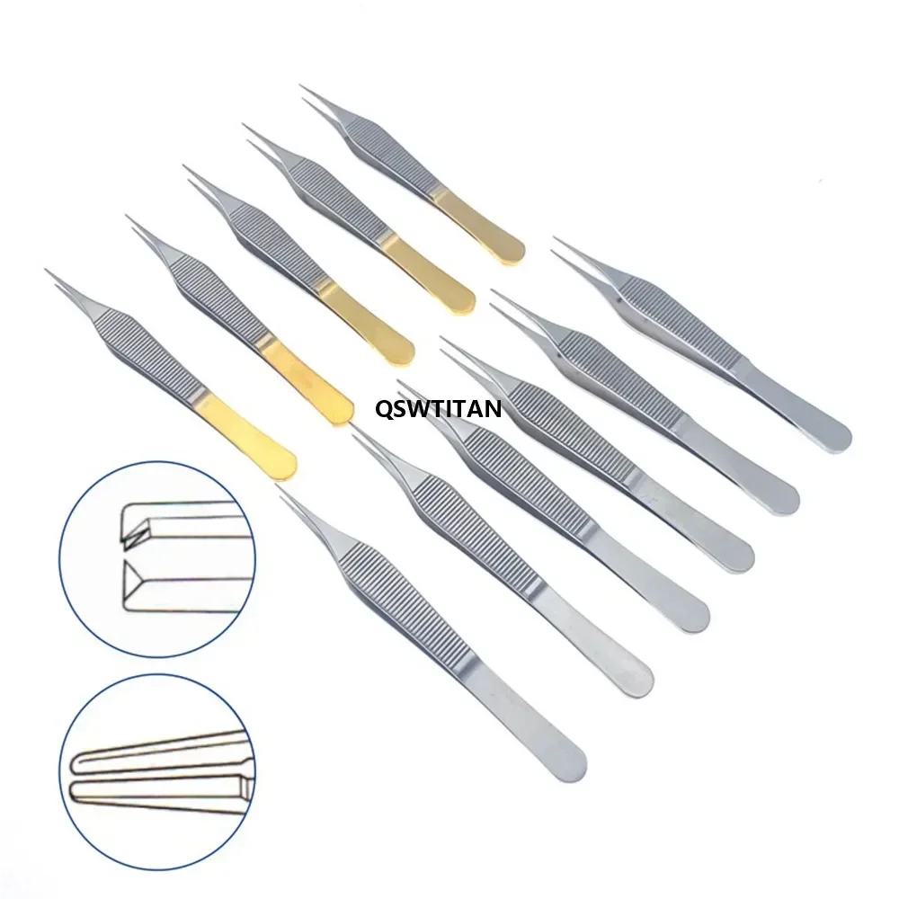 Ophthalmic Tweezers Tissue Forceps Stainless steel Teethed /Platforms Forceps Surgical Instruments 120mm for ophthalmic tool,surgical instruments,capsulorhexis forceps