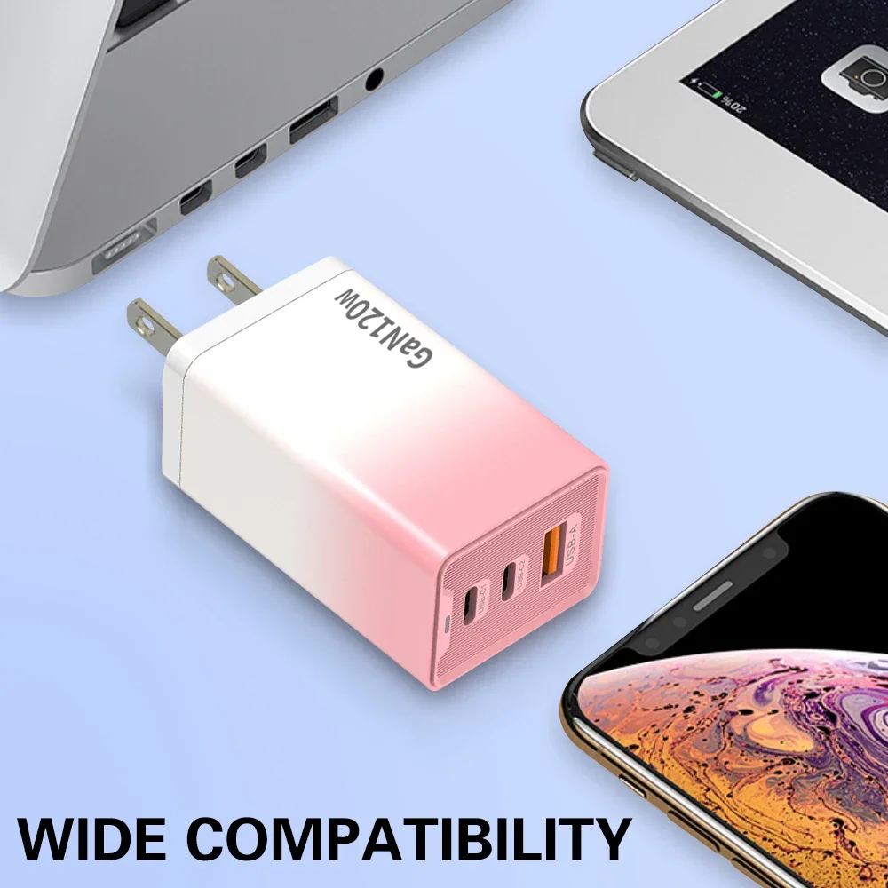 Fast GaN Charger 120W USB C High Speed Charging Type C PD Mobile Phone Wall Travel Adapter for IPhone 16 Pro Huawei Xiaomi 15