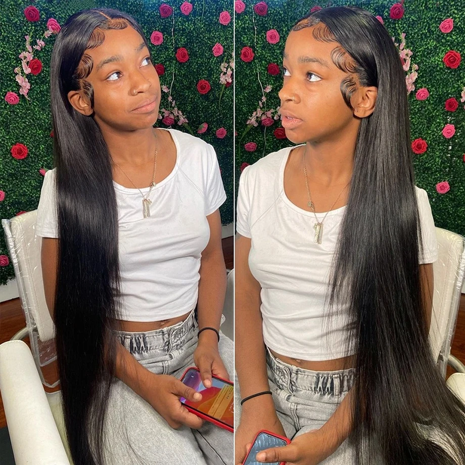 

13x6 Human Hair Lace Frontal Wigs For Black Women 30 Inch Straight Lace Front Wigs Brazilian Hair Pre Plucked 13x4 Hd Lace Wig