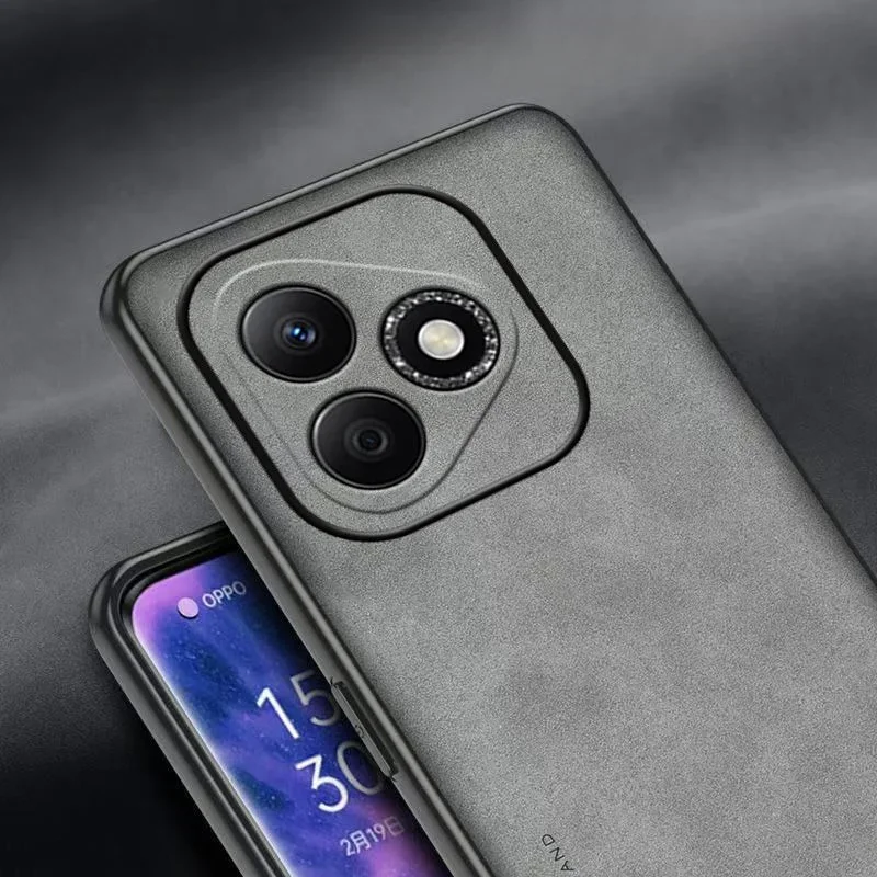 Enhanced Plain PU Leather Phone Case with Smart Matte Soft Silicone Shockproof Protection Cover