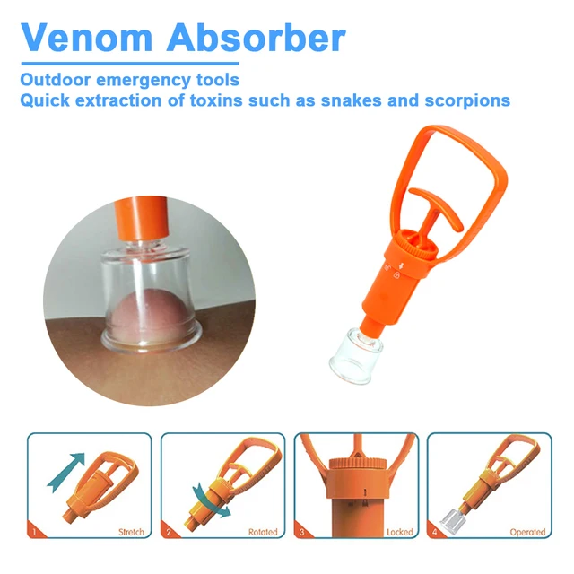 Outdoor Camping Survivor Venom Extractor Kit Safe First Aid Kit Safety Venom Bee Mosquito Bite Protector Vacuum Aspirator 4