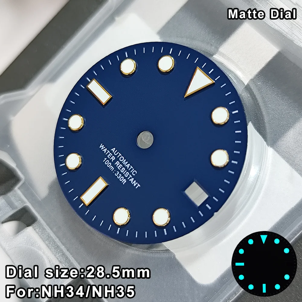 Blue Luminous Multi-Color Watch Dial Replacement - 28.5mm