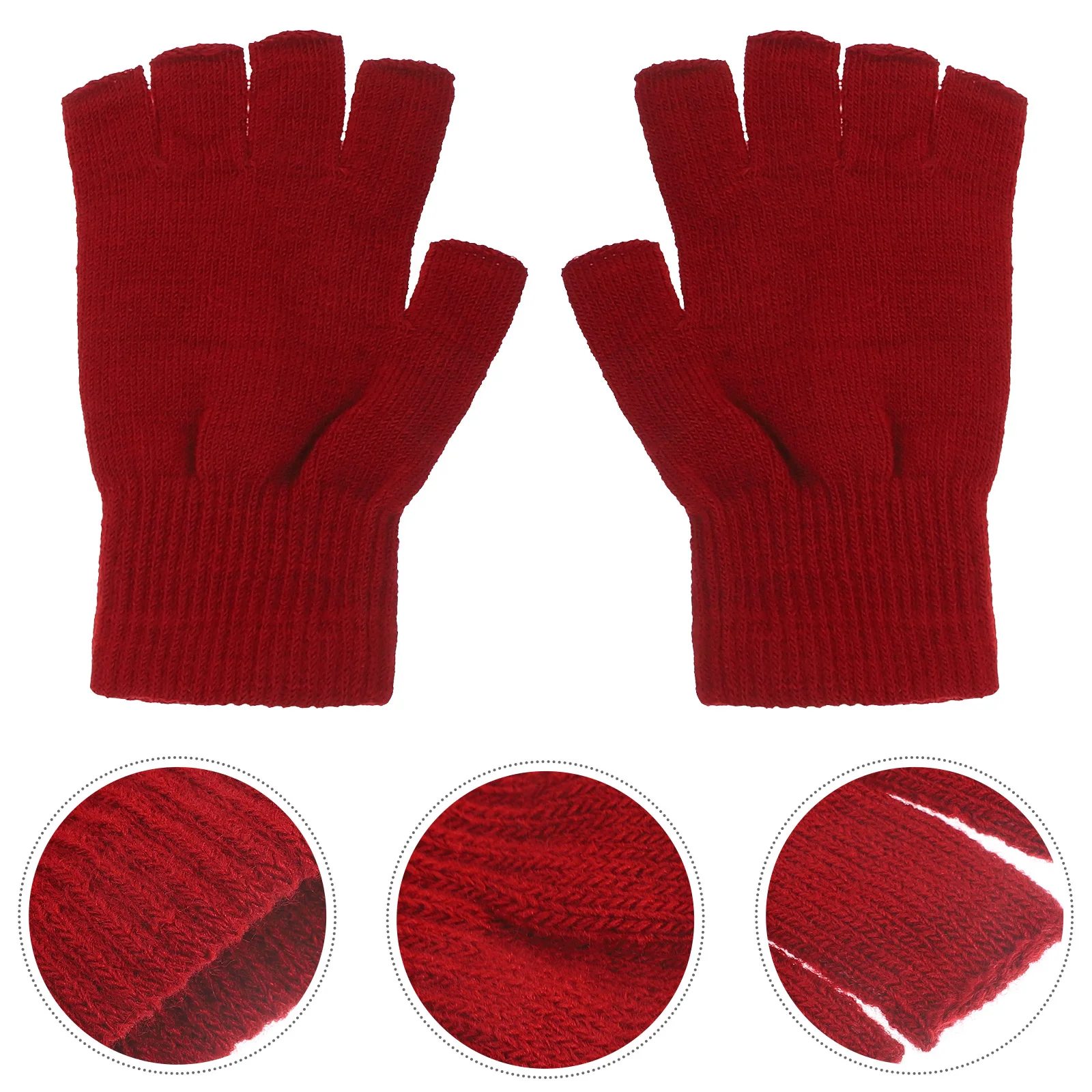 

4 Pairs Half-finger Gloves Riding Fingerless for Women Winter Warm Mittens Acrylic Miss Girls