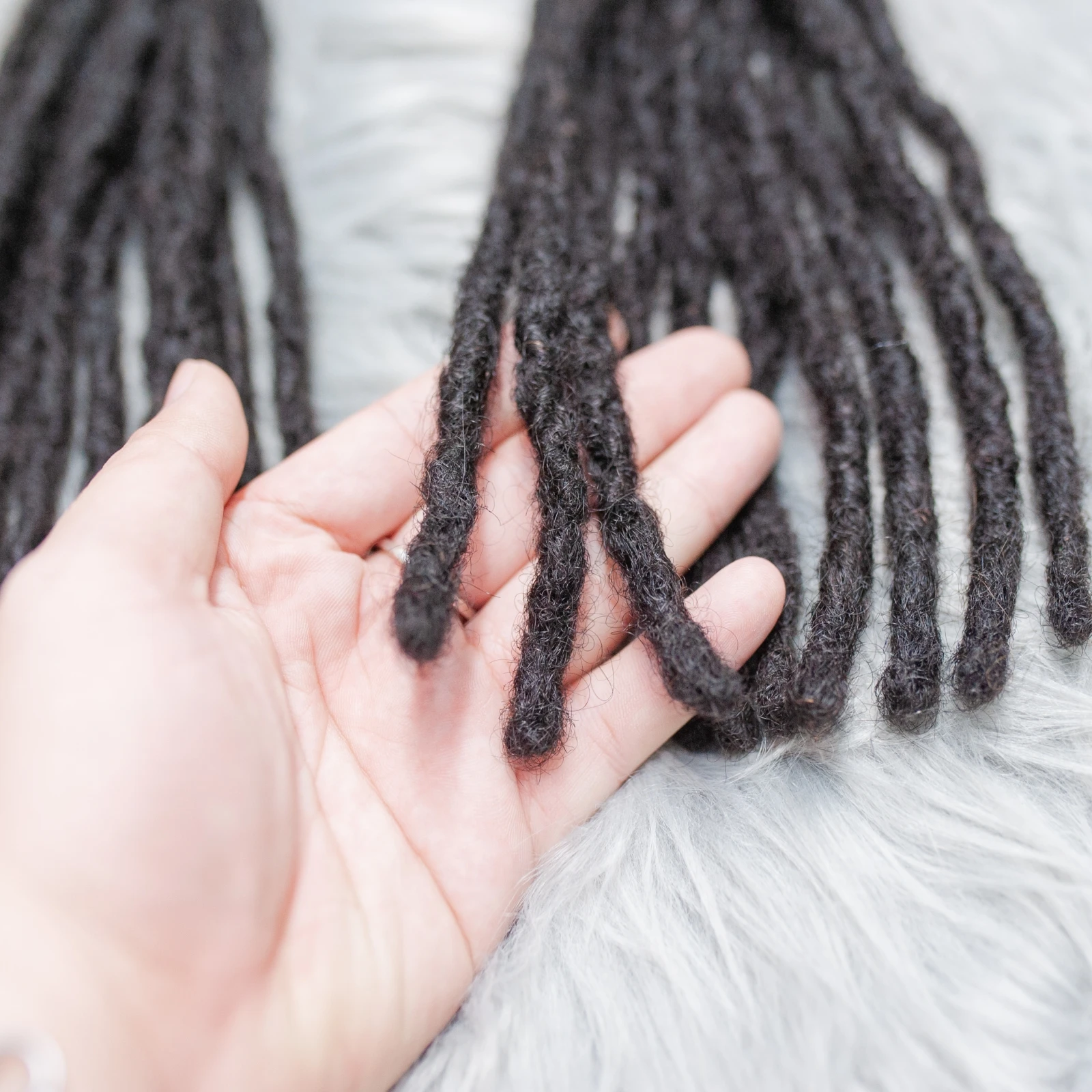 1B# Inter Locs 100% Boho Braids Human Hair Dreadlock Extensions Raw Brazilian Hair Full Handmade Real Loc Extensions 6-20 Inches 5
