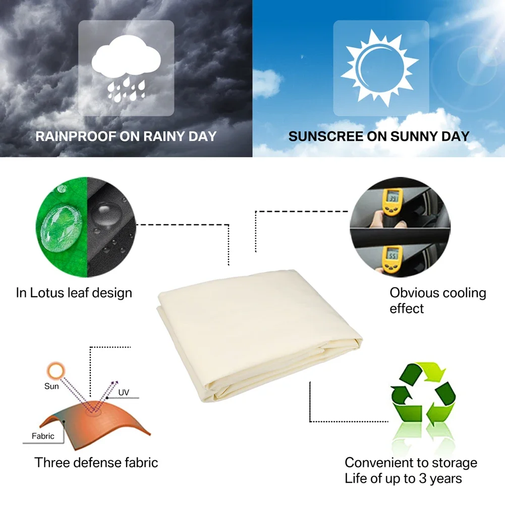 Description Picture 6 of item2x3m/3x5m/4x6m Sun Shelter Shade Sails UV Block For Camping Garden Awning Pool Canopy Backyard Rectangle Car Canvas Sunshade