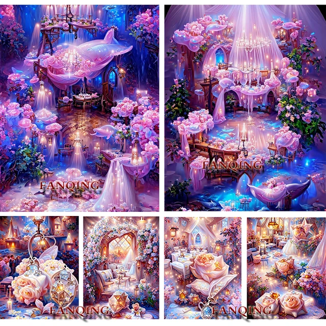 Large Diamond Art Dream Romantic Wedding 5D DIY Diamond Painting Handmade  Cross Stitch Kit Home Decor Flower Castle Gift - AliExpress