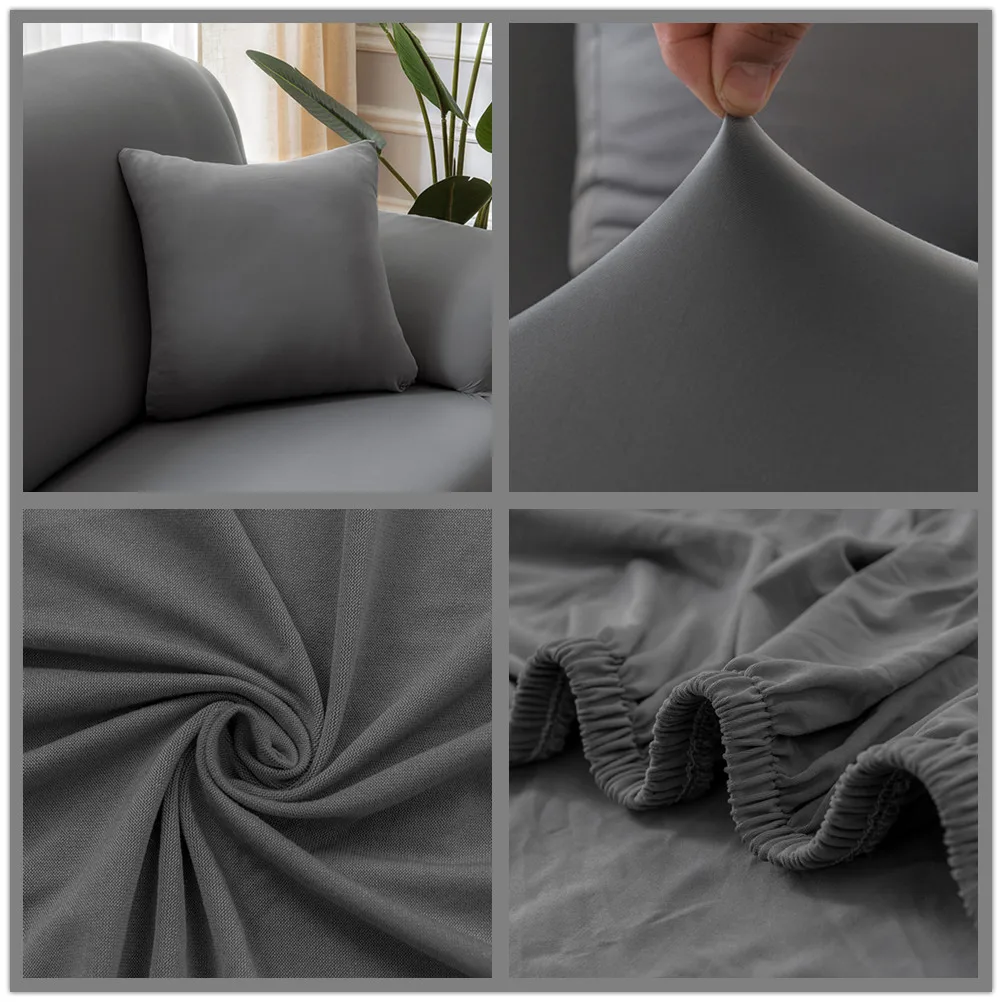 Sofa Covers High Stretch Solid Color for Living Room 1 2 3 4 Seater Corner Couch Recliner