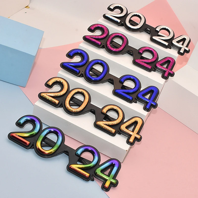 

2024 Number Glasses Merry Christmas Party Gifts For Kids Happy New Year 2024 Party Favors Photo Props Xmas Ornaments