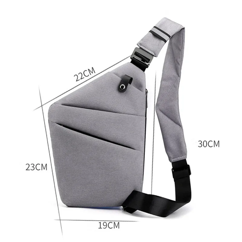 Fashion Chest Bag for Men New Leather Film Messenger Bag Waterproof Travel Pack Ergonomic Left and Right Shoulder Bag
