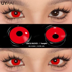Vibrant Cosplay Halloween Contact Lenses - White, Black, & Red (Vampire Block)