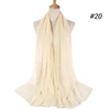 Musulman en mousseline de soie Hijab femmes bulle en mousseline de soie écharpe pour femmes dames voile musulman Islam couleur unie malaisie Musulman Wrap foulards