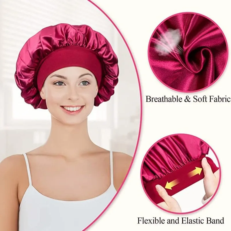 Heatless Hair Curler No Heat Hair Rollers Curling Rod Headband Soft Curlers Curls Satin Sleeping Bonnet Night Cap Styling ins night hair cap