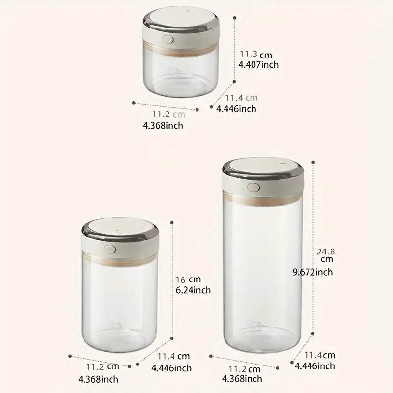 Coffee Bean Storage Jars - Vacuum Sealed Glass Containers with CO2 Valve