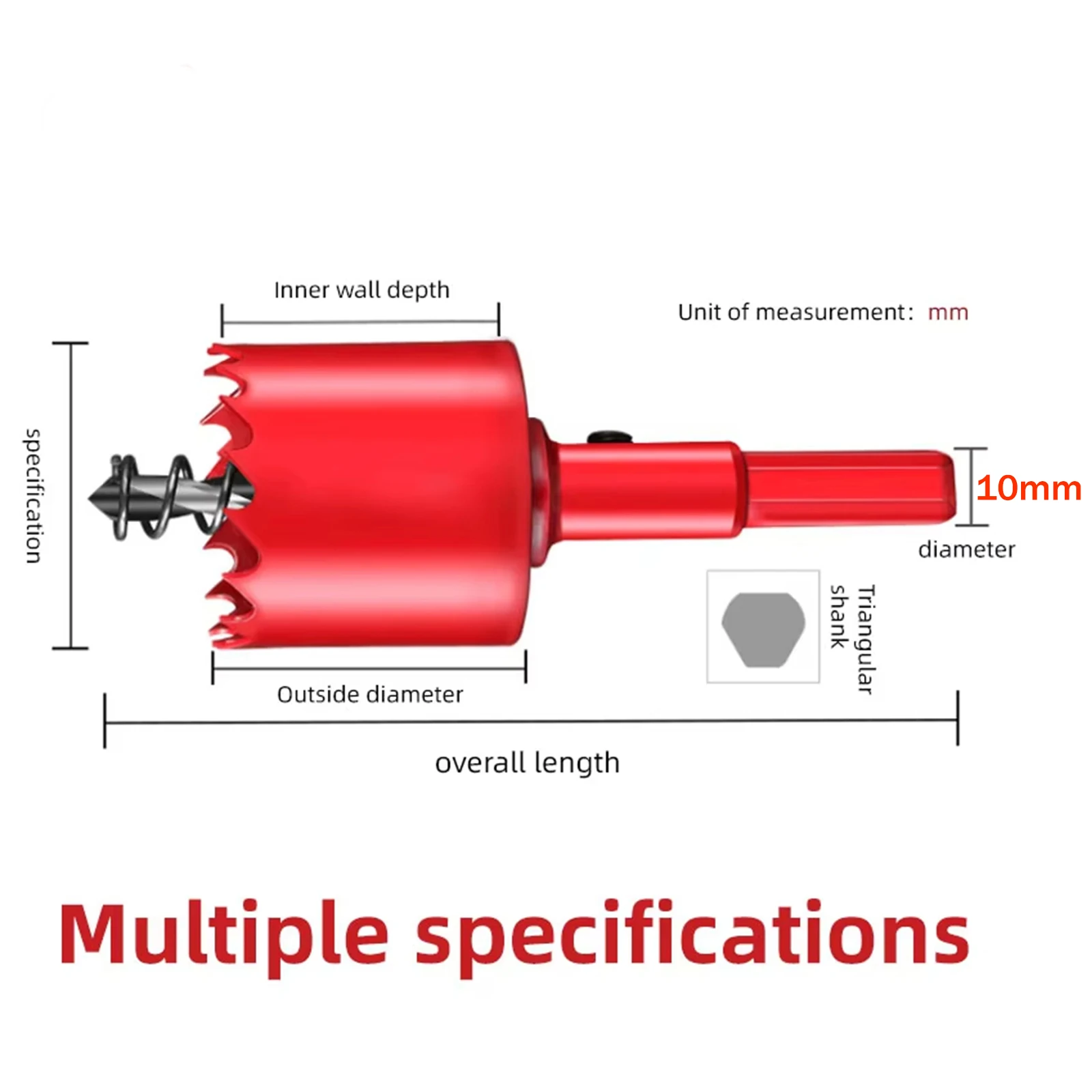 1개 16-100mm 바이메탈 홀쏘 HSS 스틸 코어 드릴 비트 (금속, 철, 알루미늄, 스테인리스, 플라스틱, DIY 목재 절단용 수공구)