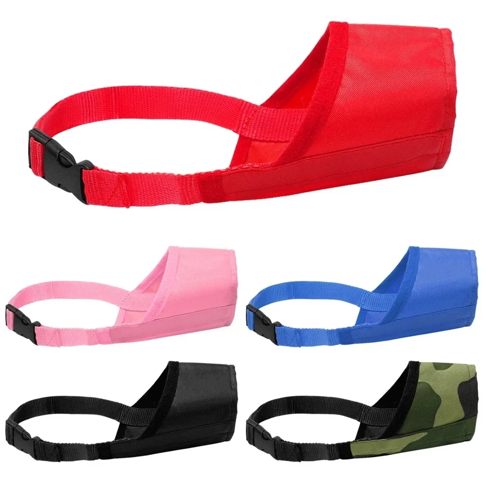 Dog Muzzle Durable Dog Nylon Muzzle Adjustable Breathable Mouth Muzzle for Dogs Anti Biting Chewing Dog Mouth Mask Pet Training Accessories