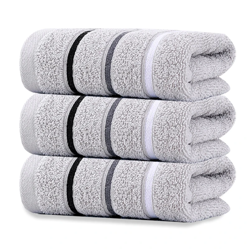 3Pcs Thickened Soft Grey Towel 1