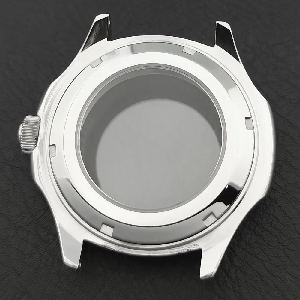 Elegant Men's Watch Case with Sapphire Glass, 39.5mm, 5-Bar Water Resistance, for 28.5mm Dial Accessories