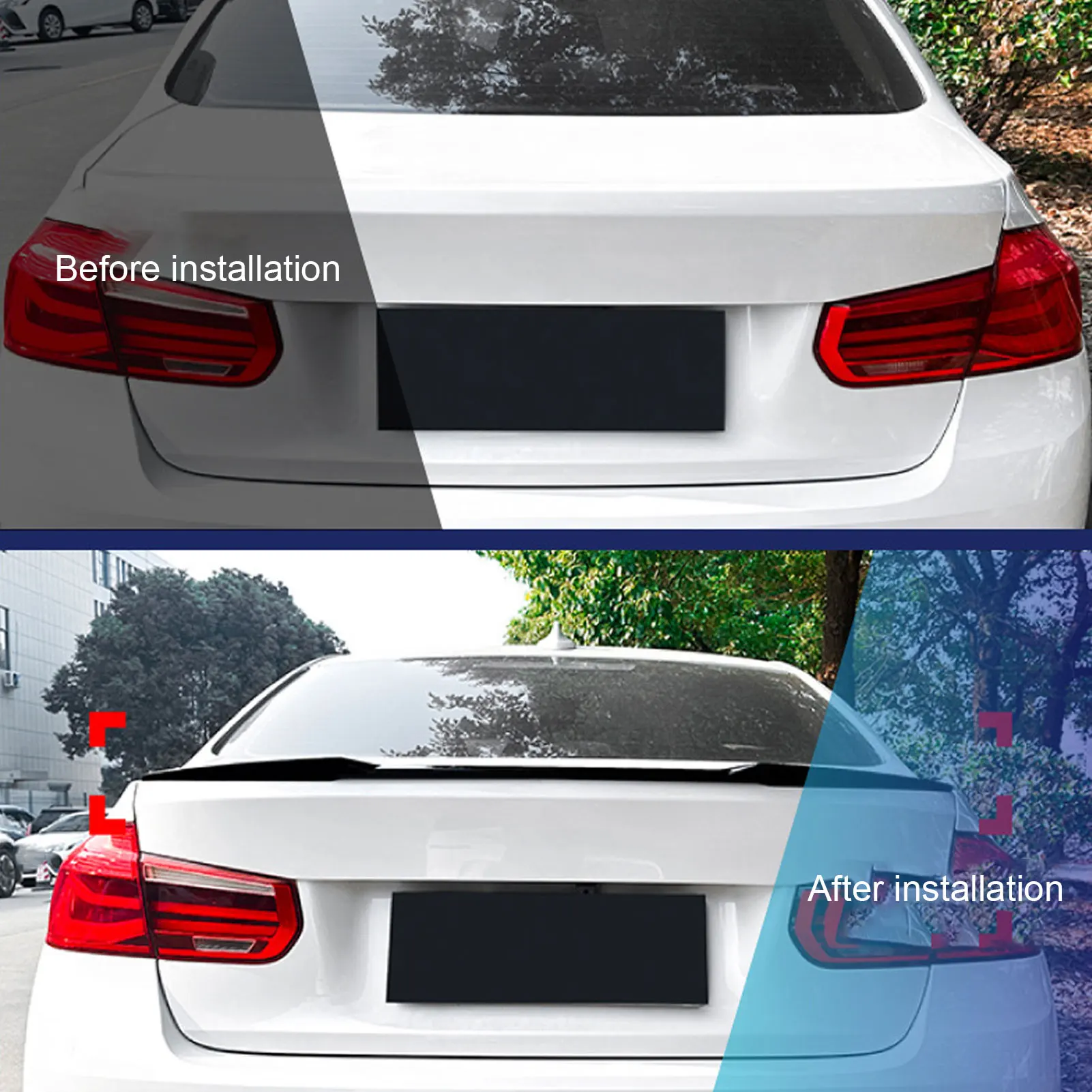 Rear Trunk Lid Spoiler  Stylish Look Colorfast Tail Trunk Spoiler Wing Replacement for 3 Series F30 2013-2019 for Vehicle