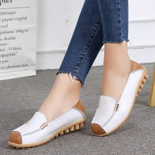

TOPHQWS Genuine Leather Women Flat Loafers 2022 New Spring Shoes Casual Slip On Non-slip Flat Shoes Female Designer Peas Shoes