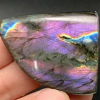 Spécimens minéraux de Labradorite de lumière verte jaune naturelle brillante, pierres pour animaux de compagnie bien polies, perles de pierre de Labrador clair bleu violet 6