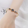 Classic Luxury Stainless Steel Five-Leaf Flower Open Bracelet Simple For Woman Girl New Fashion Party Anniversary Jewelry Clover 6