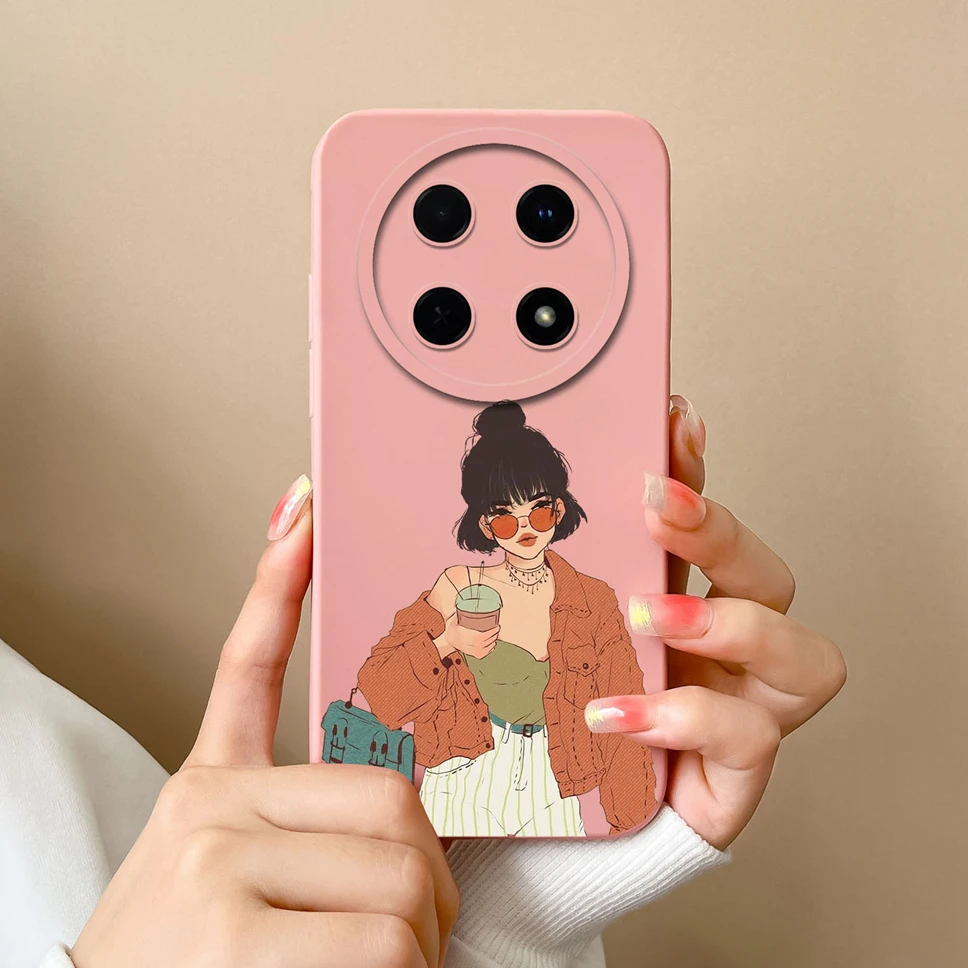 Fashion Pretty Sweet Girl Soft Liquid Silicone Phone Case - Protective Cover