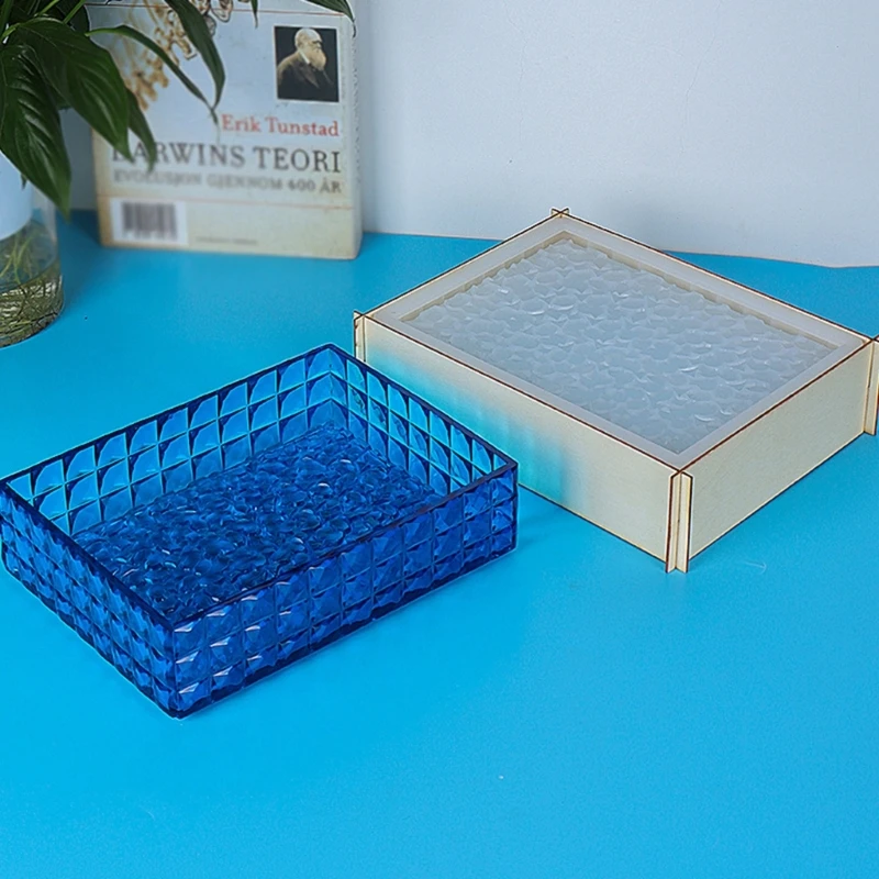 

Diamonds Storage Box Resin Mold with Lids for Epoxy Casting,DIY Decoration Crafts Mold for Jewelry Trinket Container