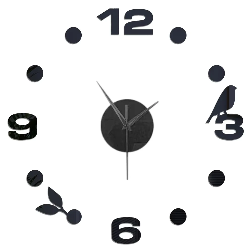 DIY Wall Clock Modern Design 3D Mirror Wall Stickers Home Decor reloj de pared Horloge Living Room Removable Art Decal Sticker