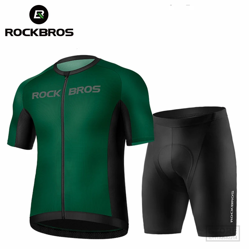 

ROCKBROS Cycling Jersey Set Summer Bicycle Suits Skin-Friendly Breathable Men Sports Quick Dry Short Sleeve MTB Riding