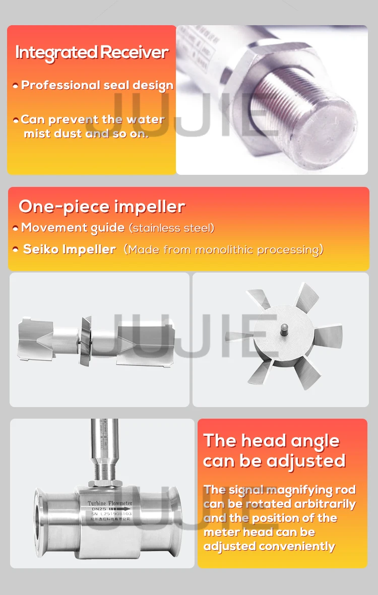 LWGY Turbine Sanitary Type Flow Meter Food Beverage Industry Liquid Alcohol Milk