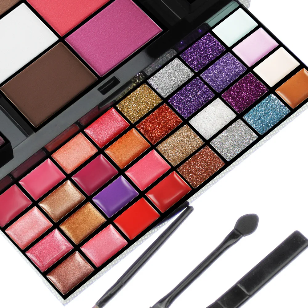 Makeup Gift Set Women Full Kit All in One Make up Eyebrow Powder Lipstick Lip Gloss Brush 74 Color Glitter Eyeshadow Palette