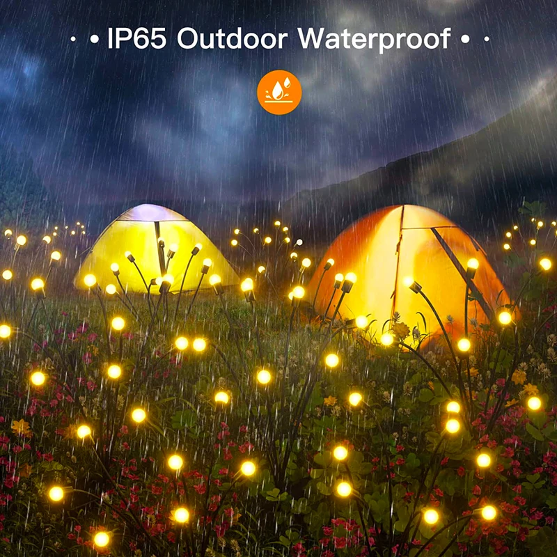 Solar LED Lights Solar LED Firefly Lights Outdoor Garden Decor Lawn Solar Light Waterproof Patio Walkway Yard Balcony Pathway Lamp