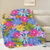 pattern Blanket Flannel warm spring comfort  soft plush blanket for sofa floral living room office Bright bedroom travel gift 4