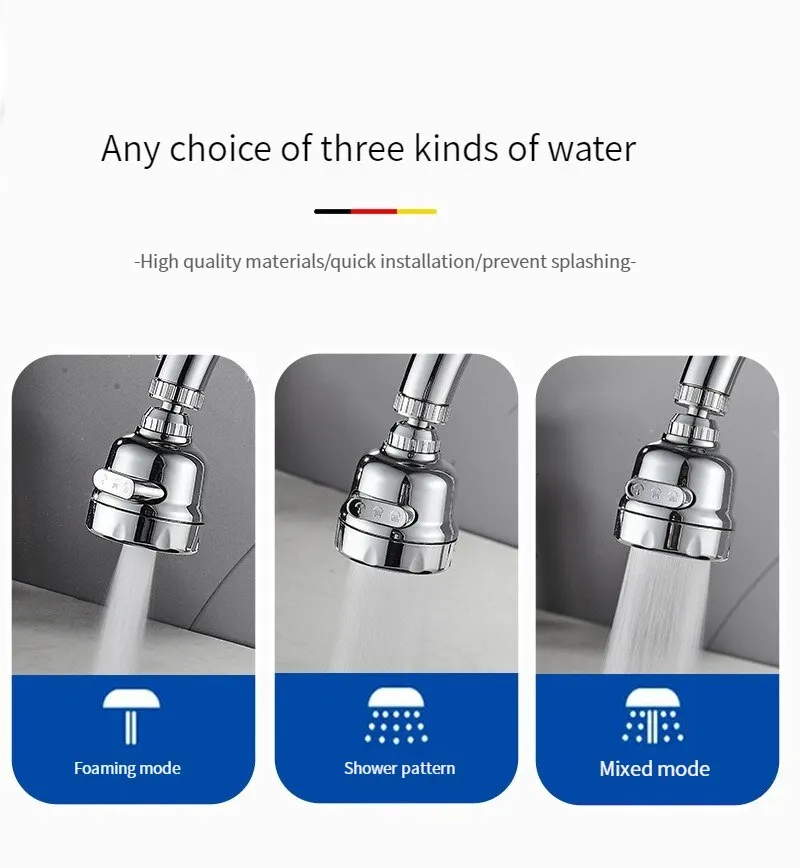 Faucet extender Kitchen Charge Faucet Splash Proof Extender Household Shower Filter Universal Faucet Can Rotate The Water Outlet Charge Shower