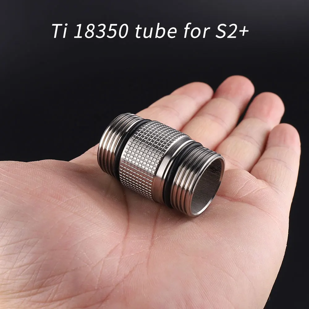 titanium 18350 short tube for S2+ flashlight rectangular thread led flashlight led flashlights led torch light