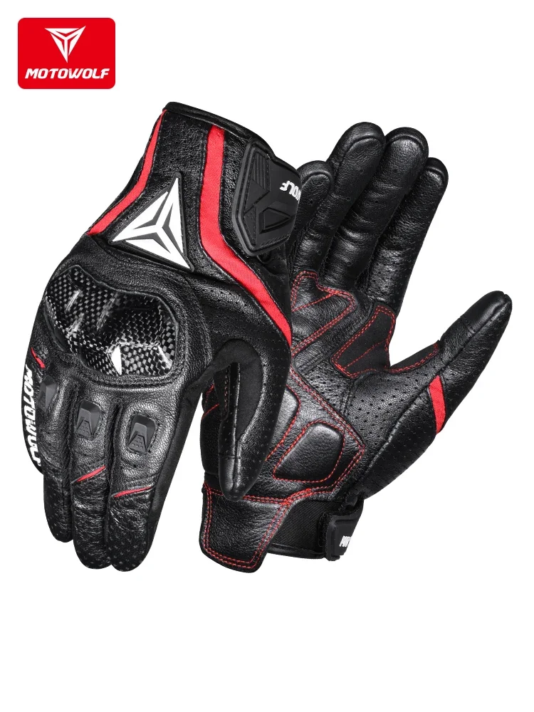 

Motowolf Autumn/winter Motorcycle Gloves Bicycle Leather Windproof Gloves Road Riding Fall Prevention High Mountain Gloves Men