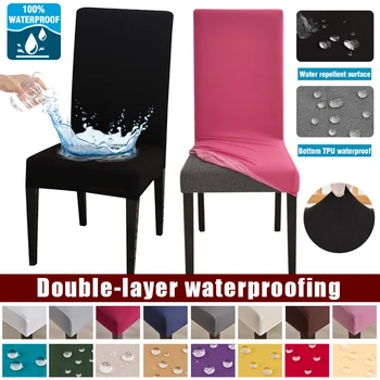 Waterproof Elastic Chair Cover for Dining Room Kitchen Wedding Hotel Banquet Restaurant Anti-dirty Seat Cover Housse De Chaise 1