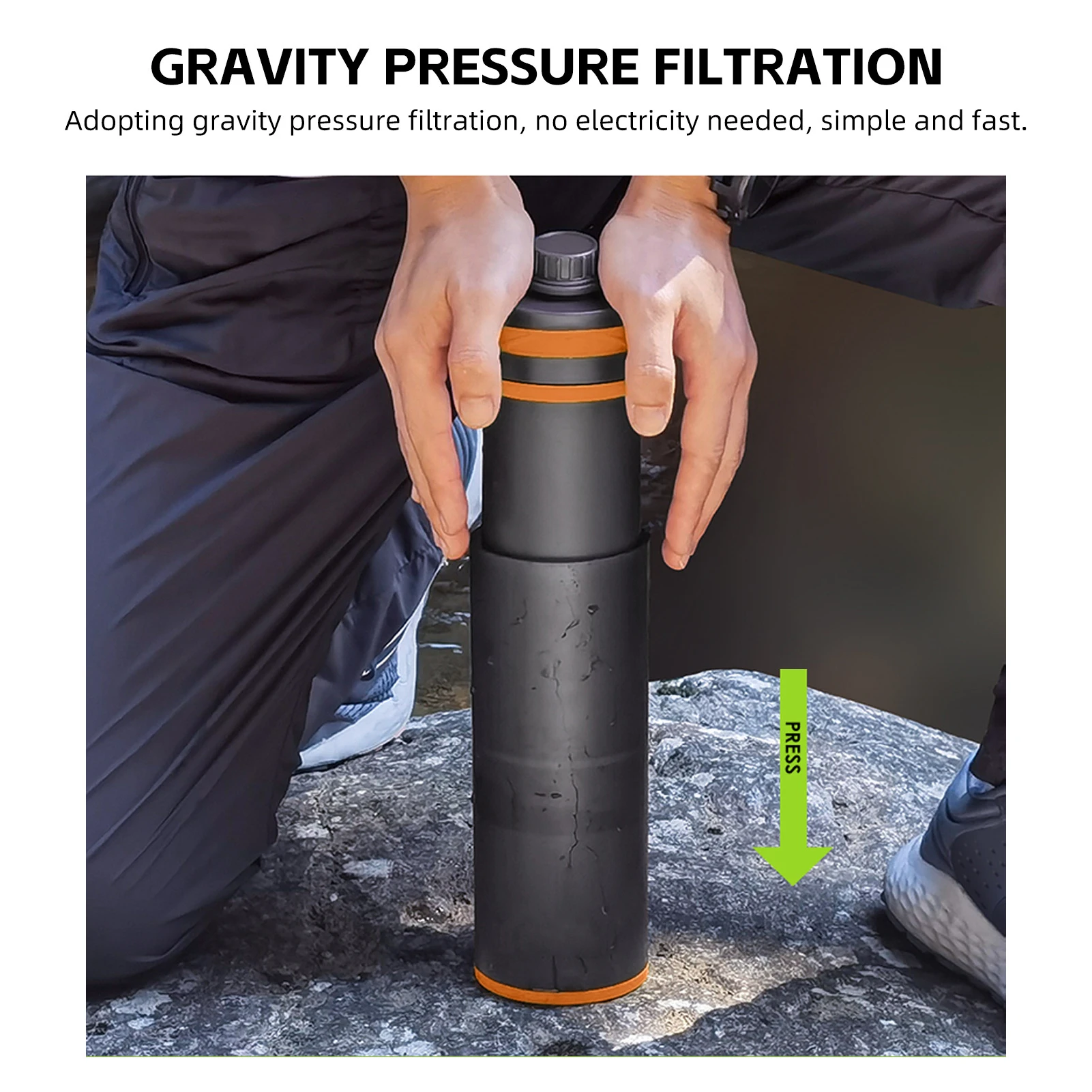 Water Filter Clearly Filtered Water Bottle Ultra-Fine Filter Portable Outdoor Water Purifier for Hiking Camping and Travel Filter Bottl