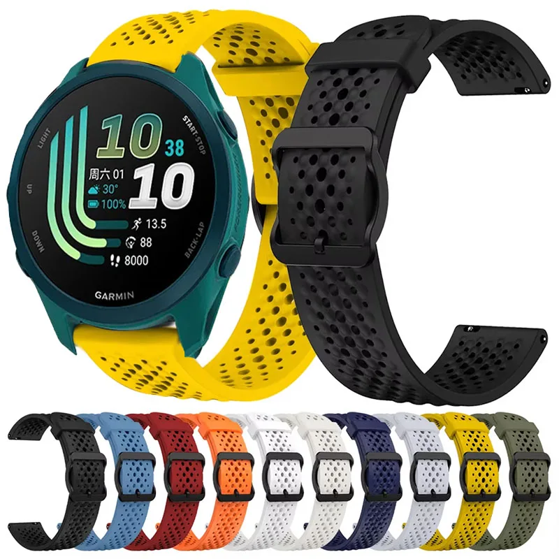 Breathable Silicone Sports Watch Band - 22/20 mm