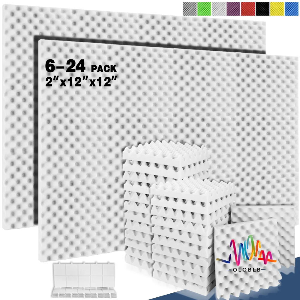6/12/24 Pcs Sound Proof Egg Crate Foam Sound Proofing Foam Padding