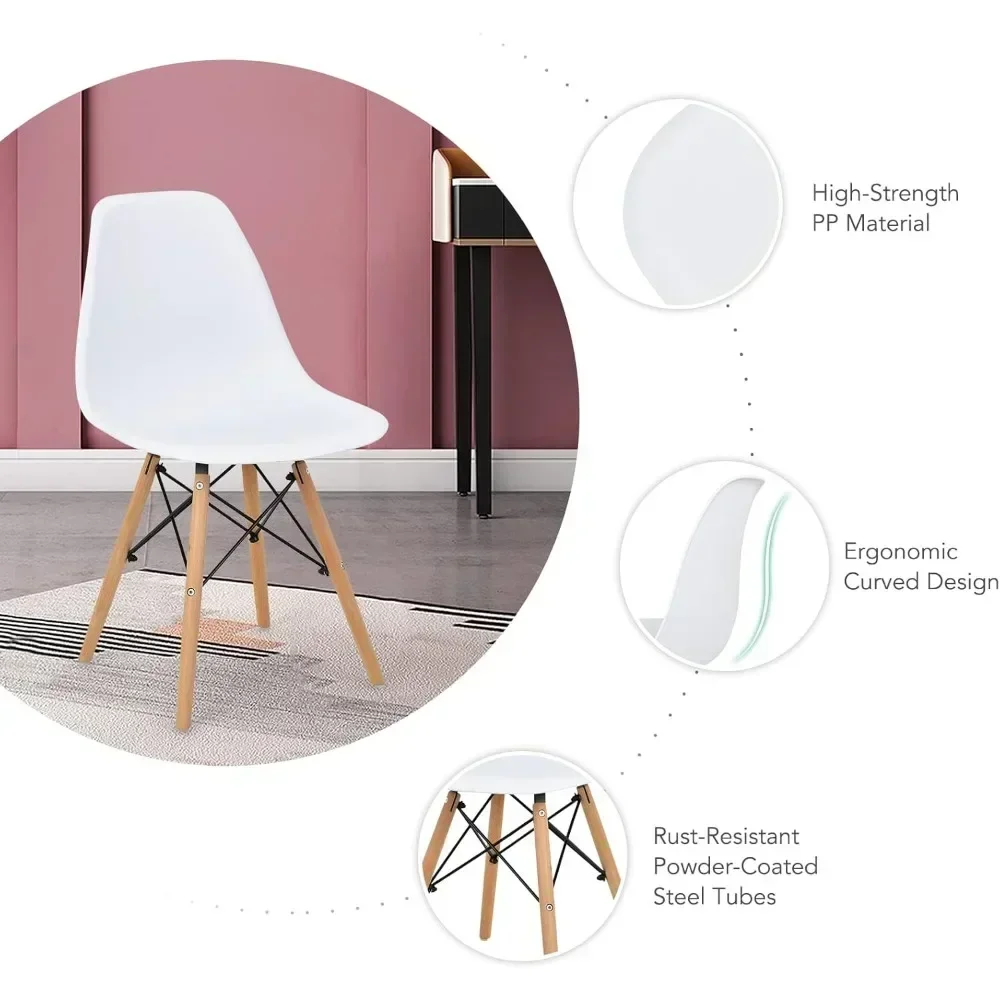 Modern 31.5" D Dining Table & 4 Dining Chairs with Solid Wood Legs, Dinette Table Set for Small Spaces Dining Room Restaurant 3