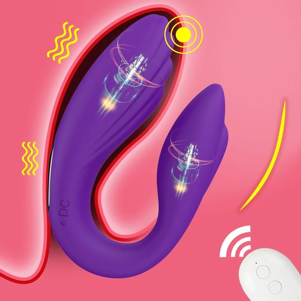 Wireless Vibrator Adult Toys For Couples USB Rechargeable Dildo G Spot U Silicone Stimulator Double Vibrators Sex Toy For Woman