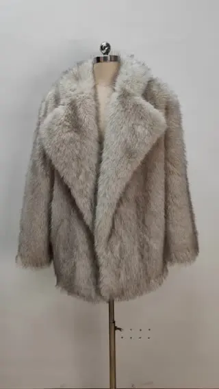 Lautaro 秋冬特大ルーズカジュアル高級ソフト厚く暖かい毛深いフェイク