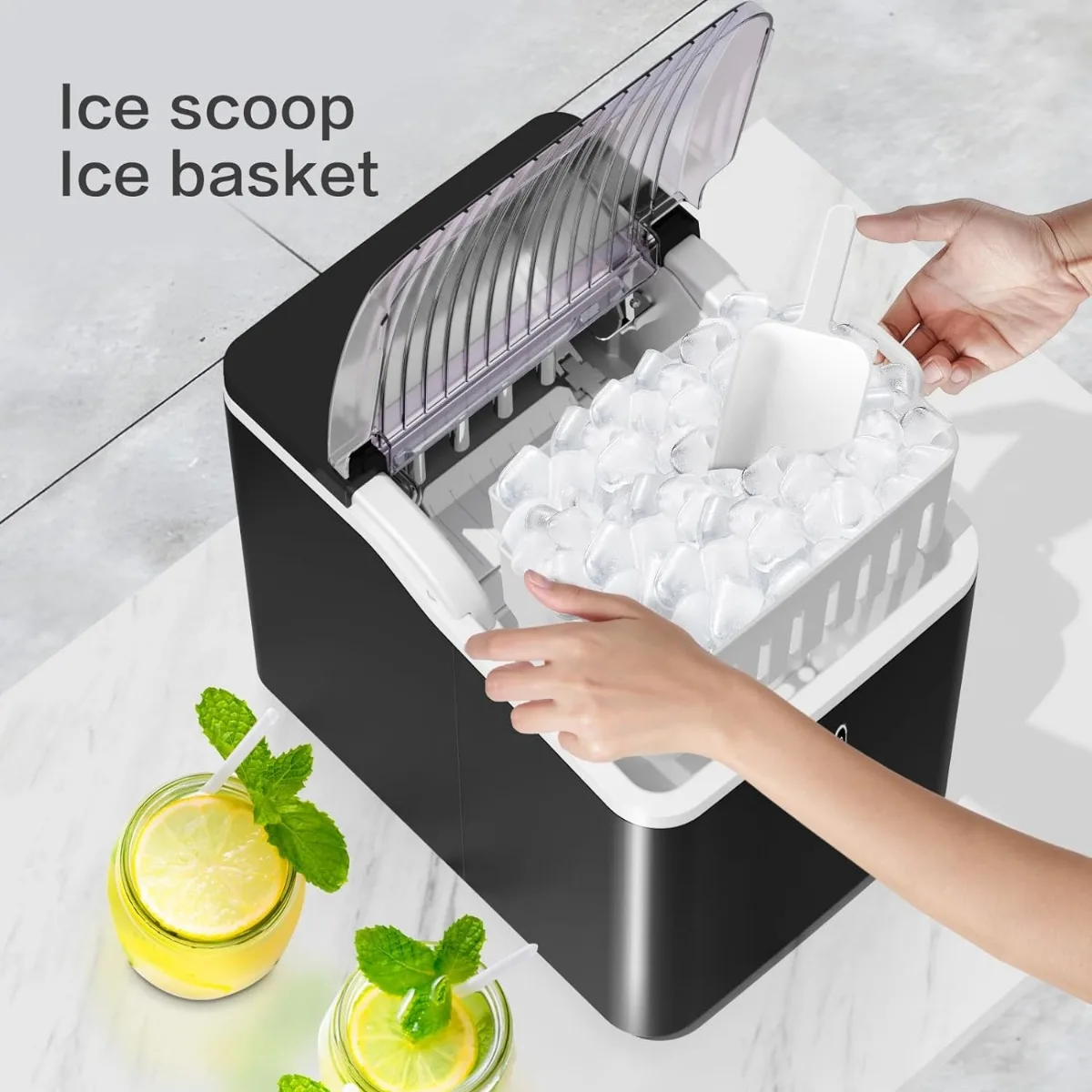 Dropship Electric Countertop Ice Maker With Ice Scoop Basket Self