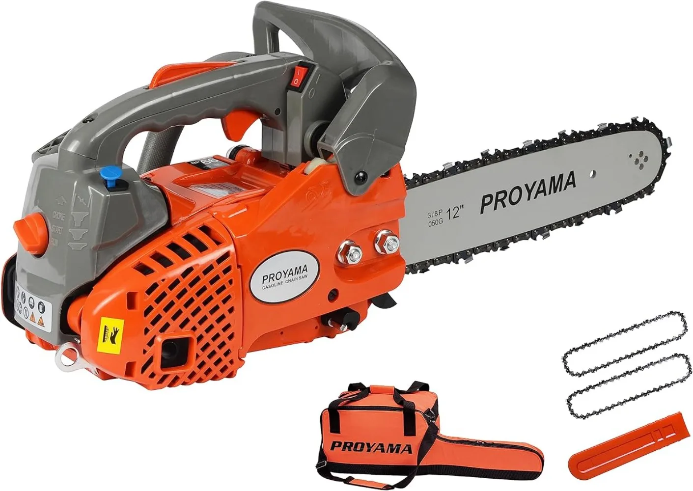 

26CC 2-Cycle Top Handle Gas Powered Chainsaw 12 Inch Petrol Handheld Cordless Chain Saw for Tree Wood Cutting