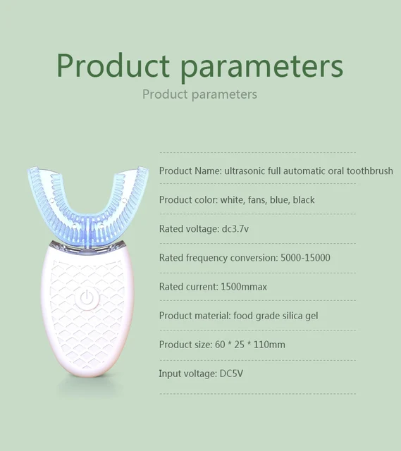 Electric Toothbrush for Adult Automatic USB Charge U-Shaped Sonic Wave Toothbrush 360 Degrees Intelligent Rechargeable Toothbrus 2