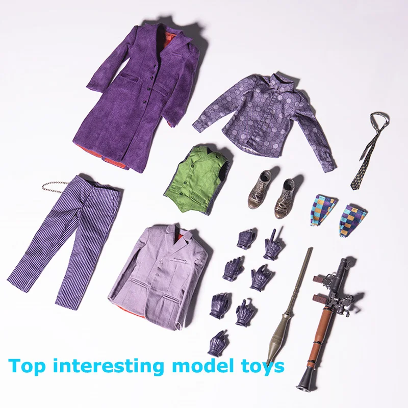 

Black Toys 1/6 Male Clown Doll Costume Purple Coat Shirt Tie Clothes Suit Accessories for 12 Inch Action Figure Soldier BD001