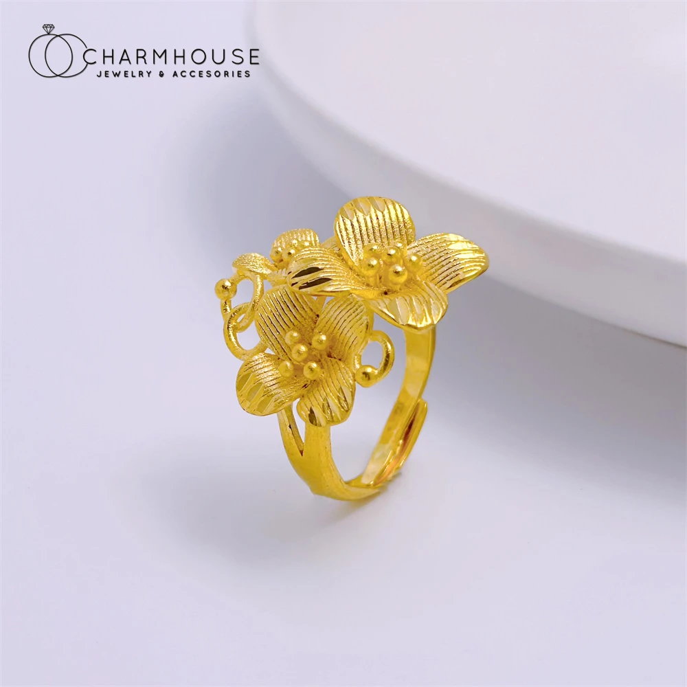 Flower Big Finger Rings Designs For Female Buy Gold Plated